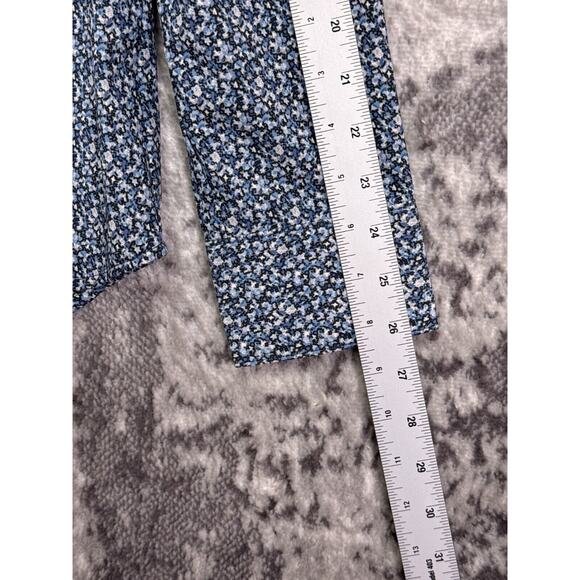 New Mizzen Main Shirt Medium Mens Leeward Trim Fit Blue Floral Performance - Picture 5 of 8